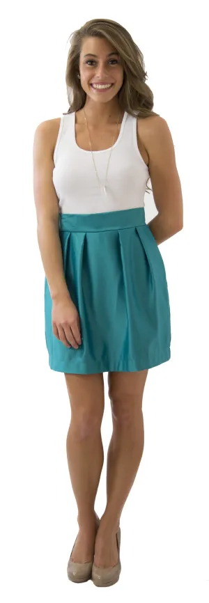 Charlotte Skirt- Teal- Poly Satin Lined