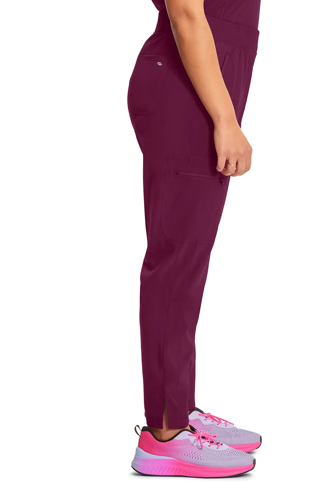 Classics CK065A Mid Rise Tapered Leg Pull-on Pants Wine