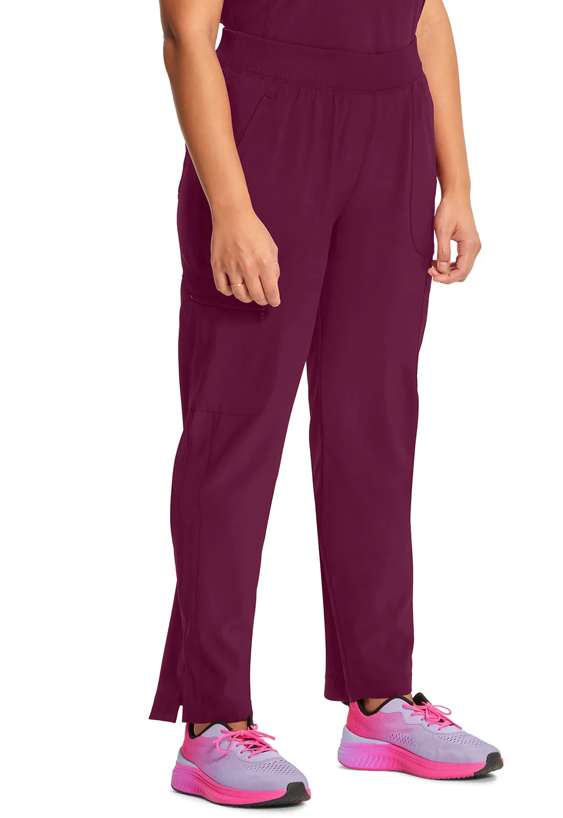 Classics CK065A Mid Rise Tapered Leg Pull-on Pants Wine