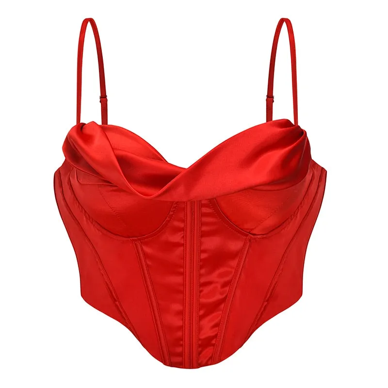 Collina Satin Corset Push-Up Top