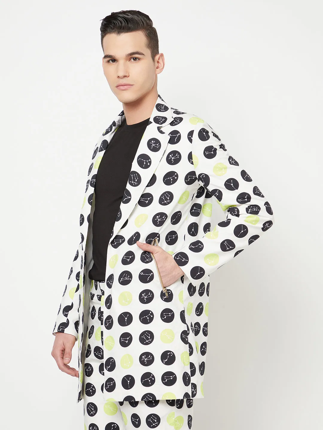 Constellation Printed Polka Dot Blazer