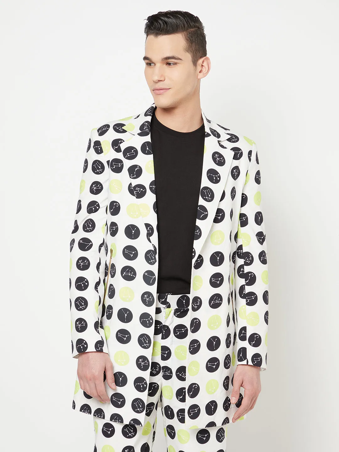 Constellation Printed Polka Dot Blazer