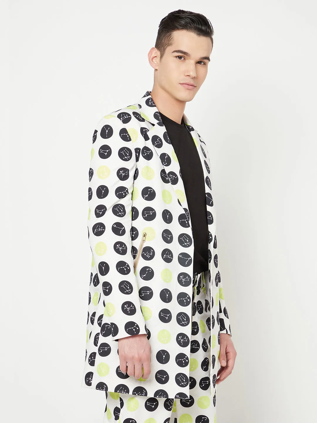 Constellation Printed Polka Dot Blazer