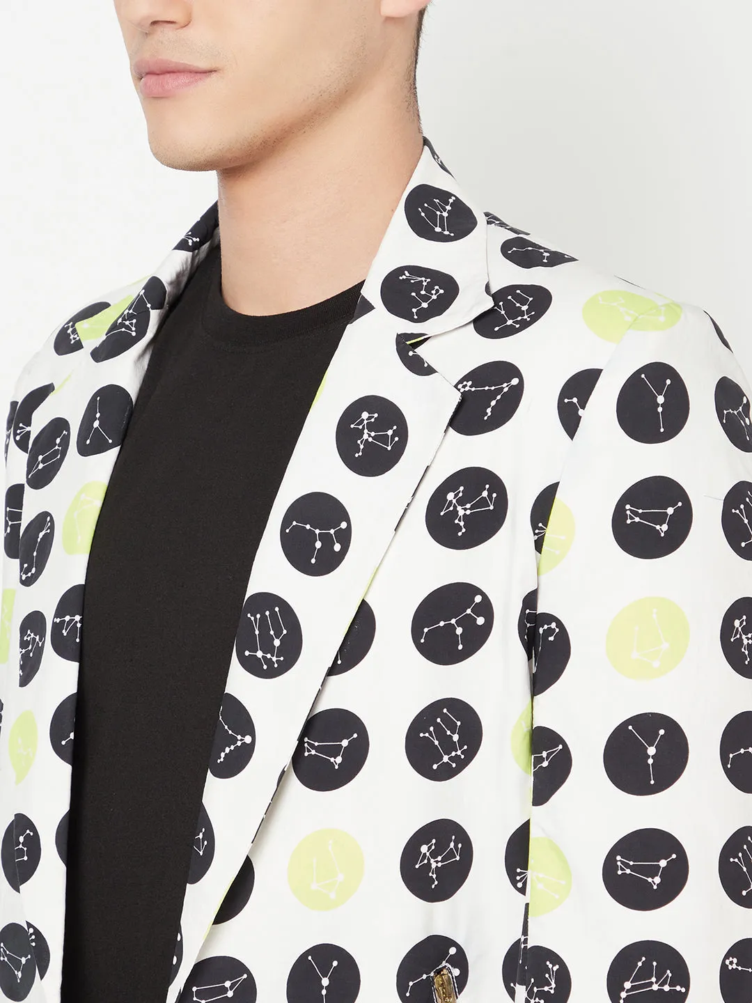 Constellation Printed Polka Dot Blazer