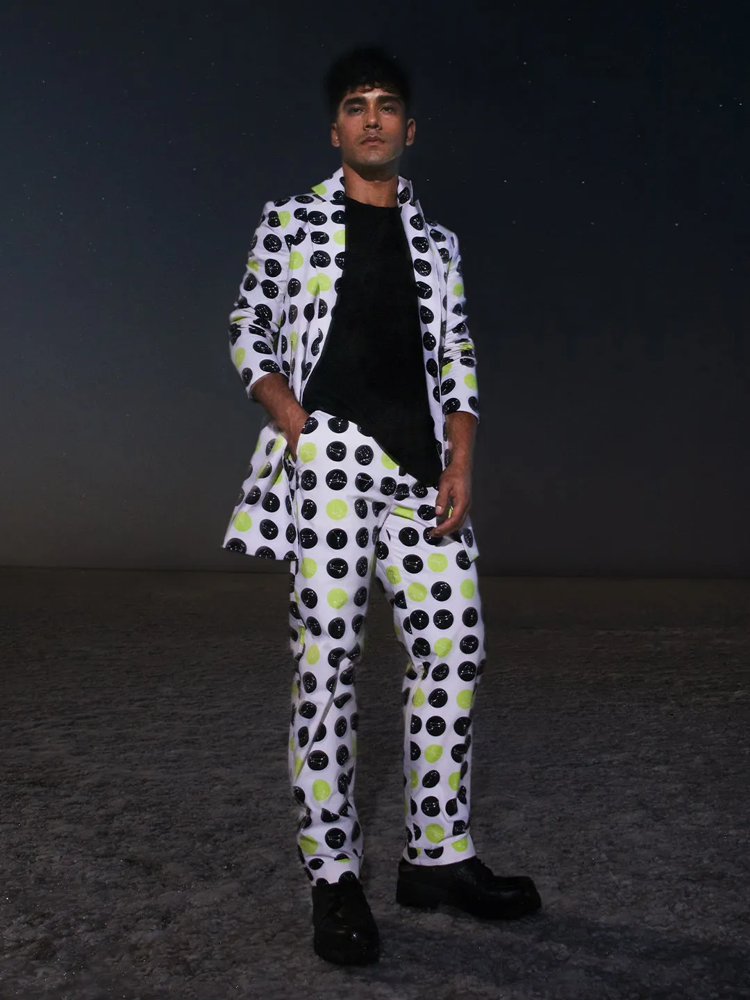 Constellation Printed Polka Dot Blazer