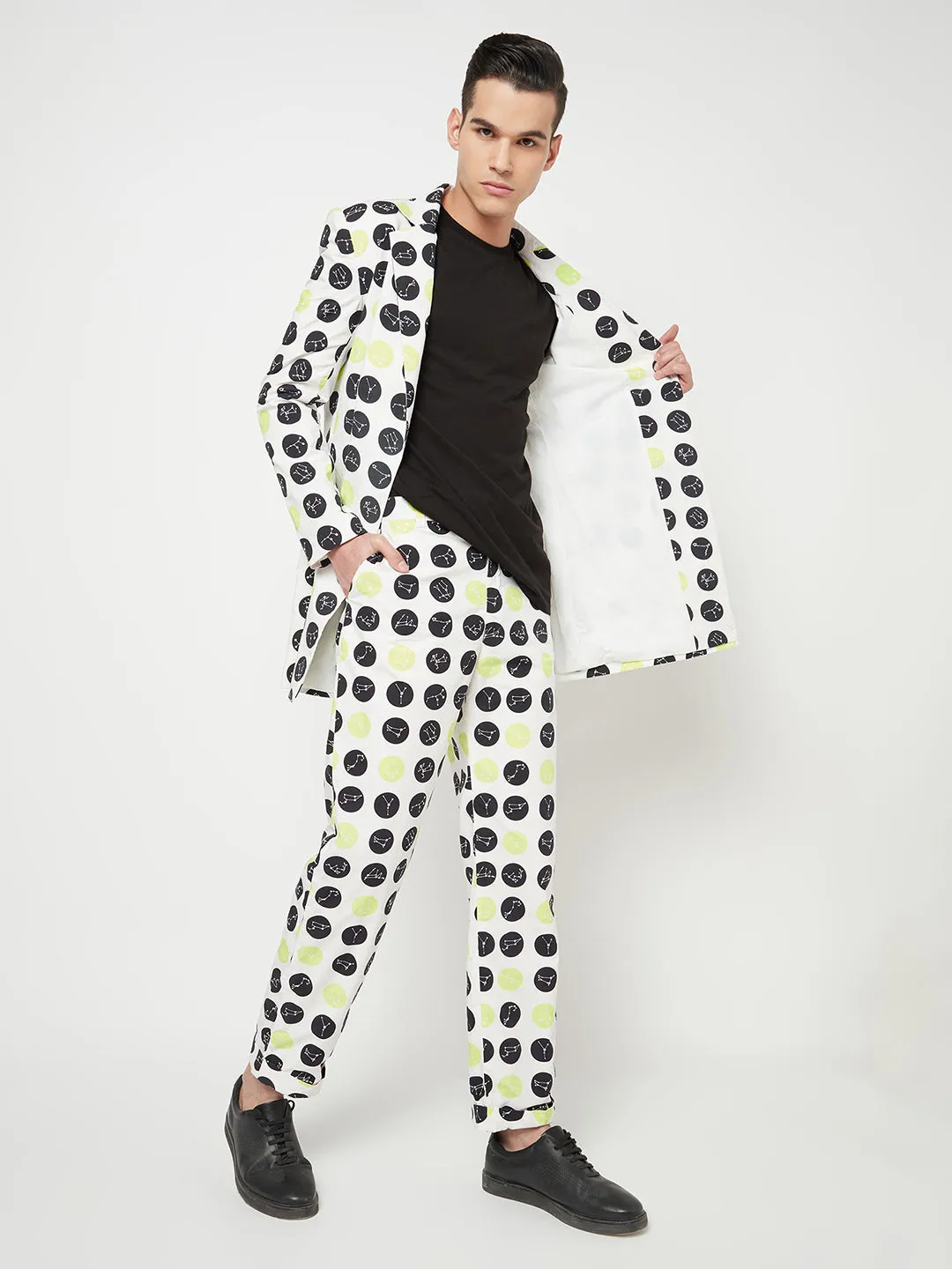 Constellation Printed Polka Dot Blazer