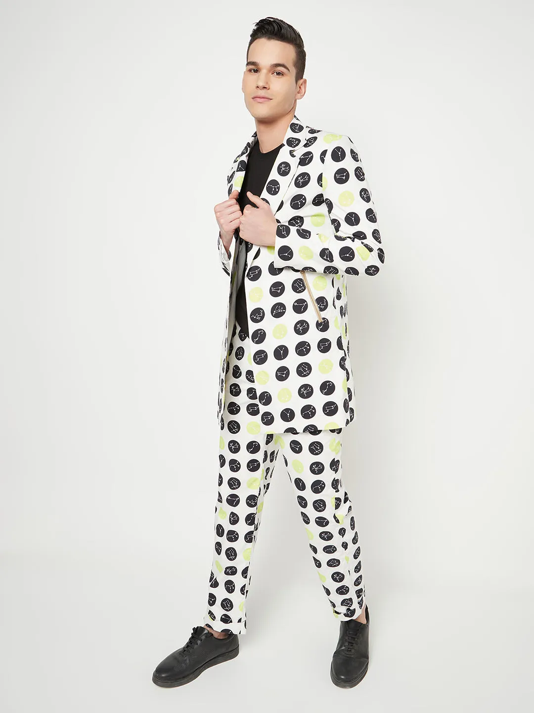 Constellation Printed Polka Dot Blazer
