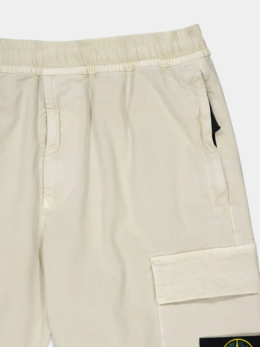 Cream Regular Tapered Fit Cargo Pants