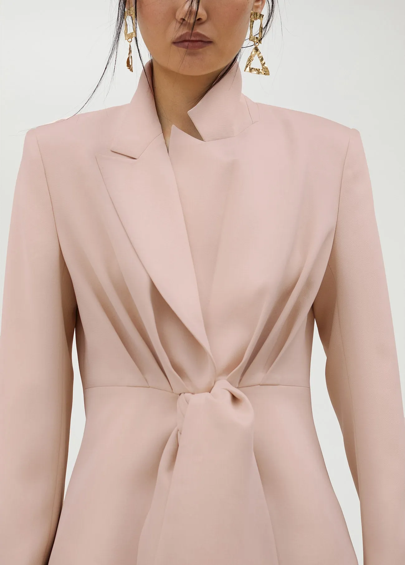 Cropped blazer with knot detail