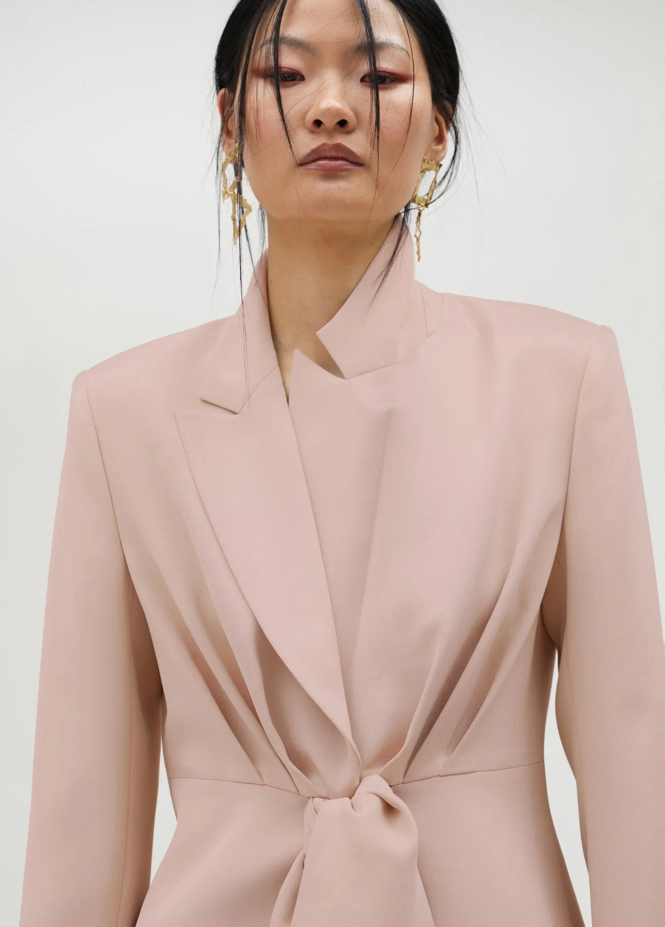 Cropped blazer with knot detail