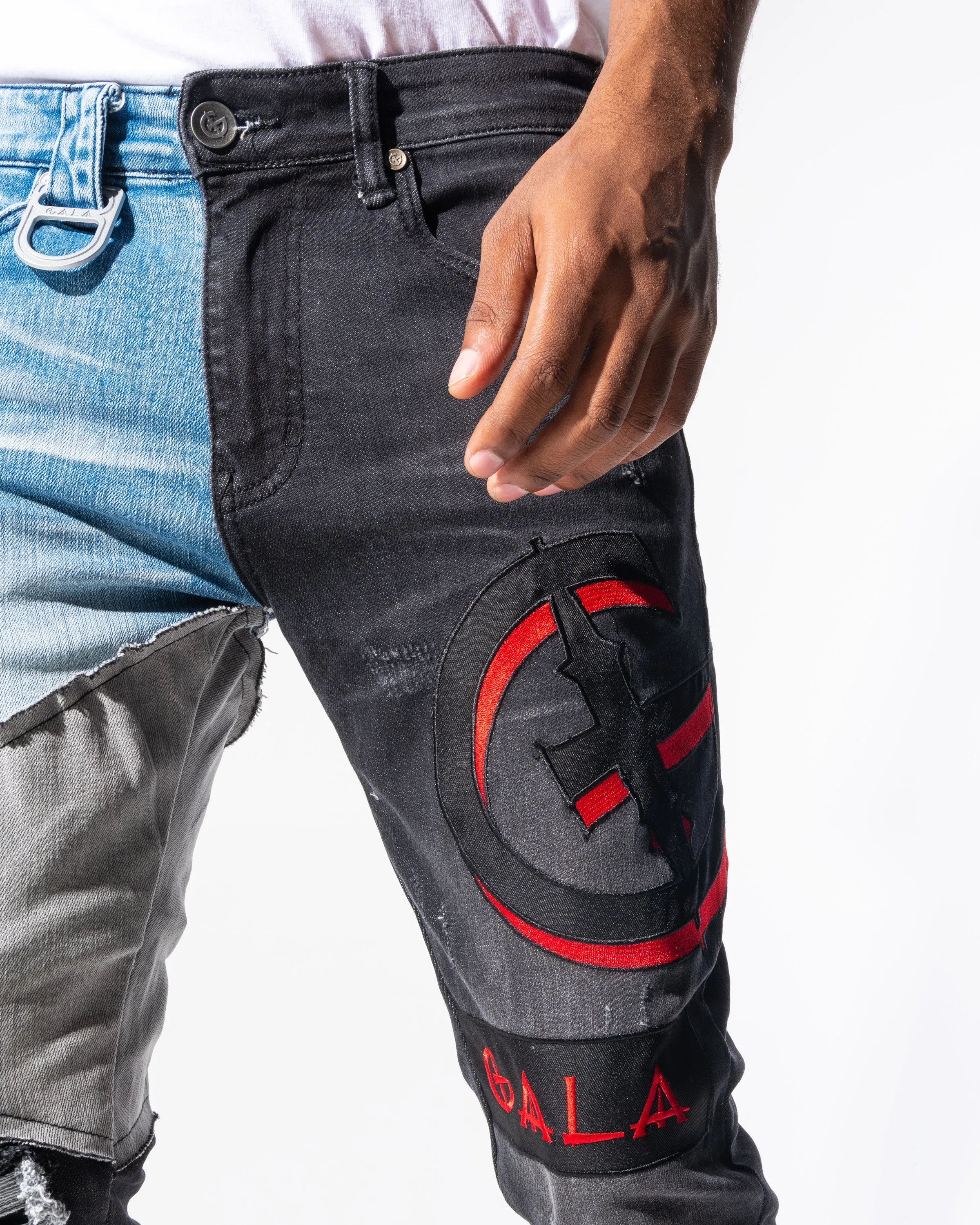 DISORDER DENIM (CHARCOAL/BLUE WASH)