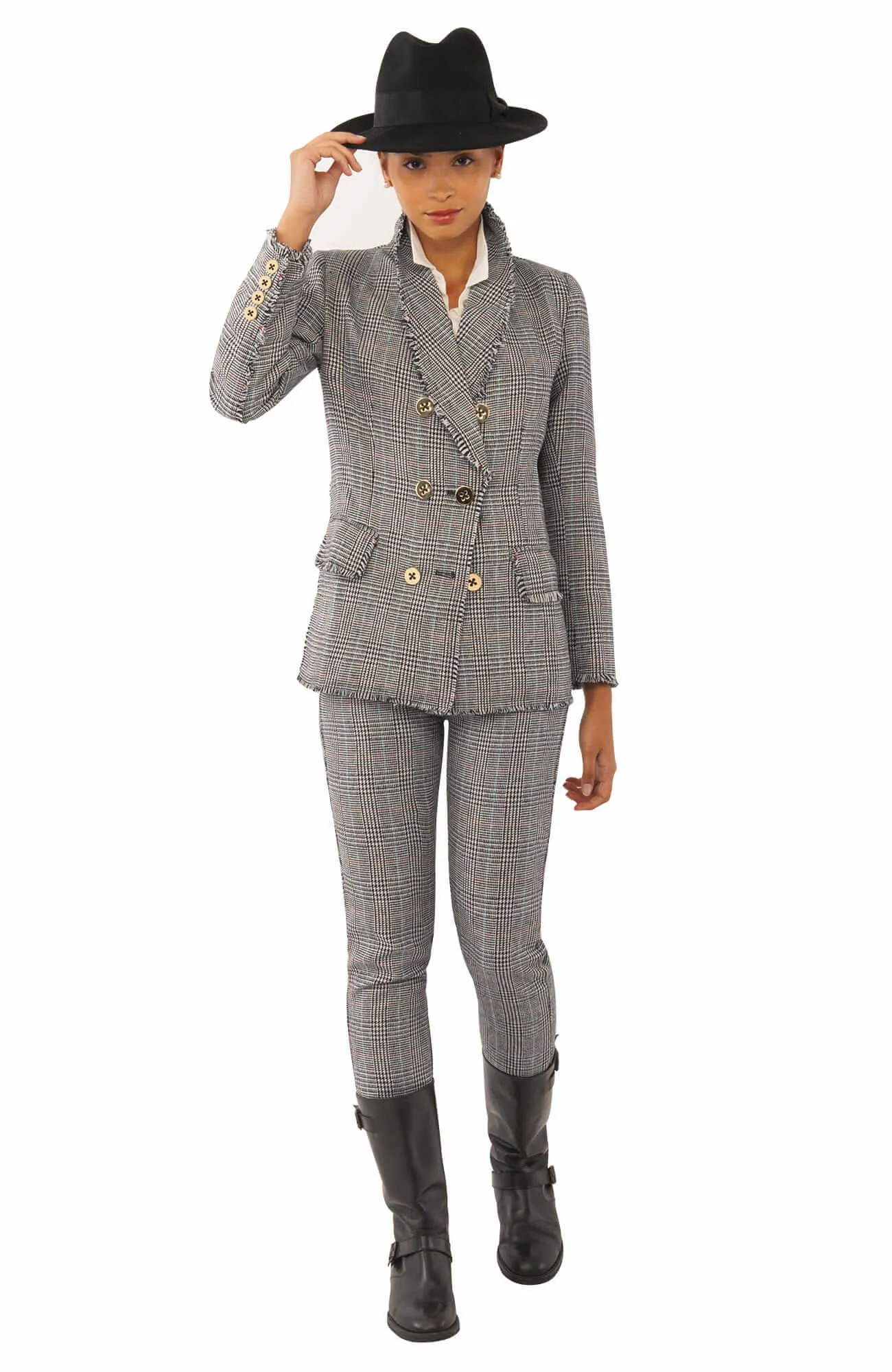 Double Breasted Blazer - Glen Plaid - Final Sale