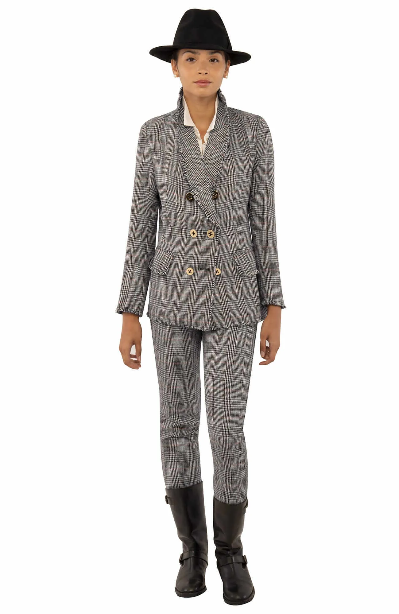 Double Breasted Blazer - Glen Plaid - Final Sale