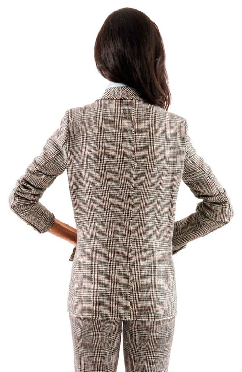 Double Breasted Blazer - Glen Plaid - Final Sale