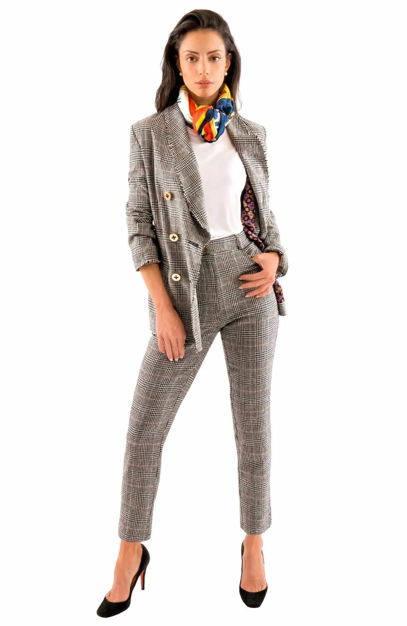 Double Breasted Blazer - Glen Plaid - Final Sale