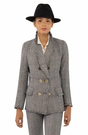 Double Breasted Blazer - Glen Plaid - Final Sale