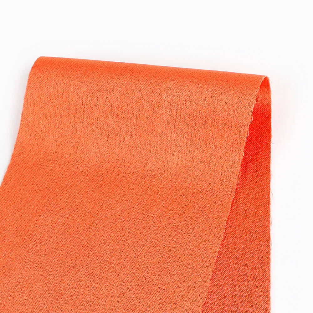 Double Faced Poly Satin - Flame
