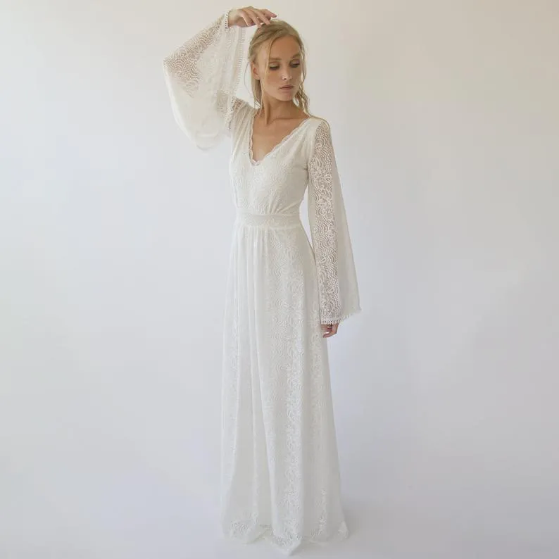 Dress with bell sleeves #1284