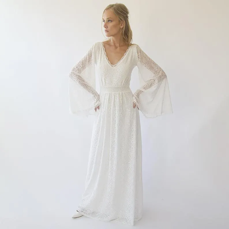 Dress with bell sleeves #1284