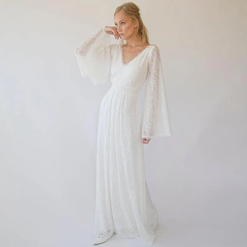 Dress with bell sleeves #1284