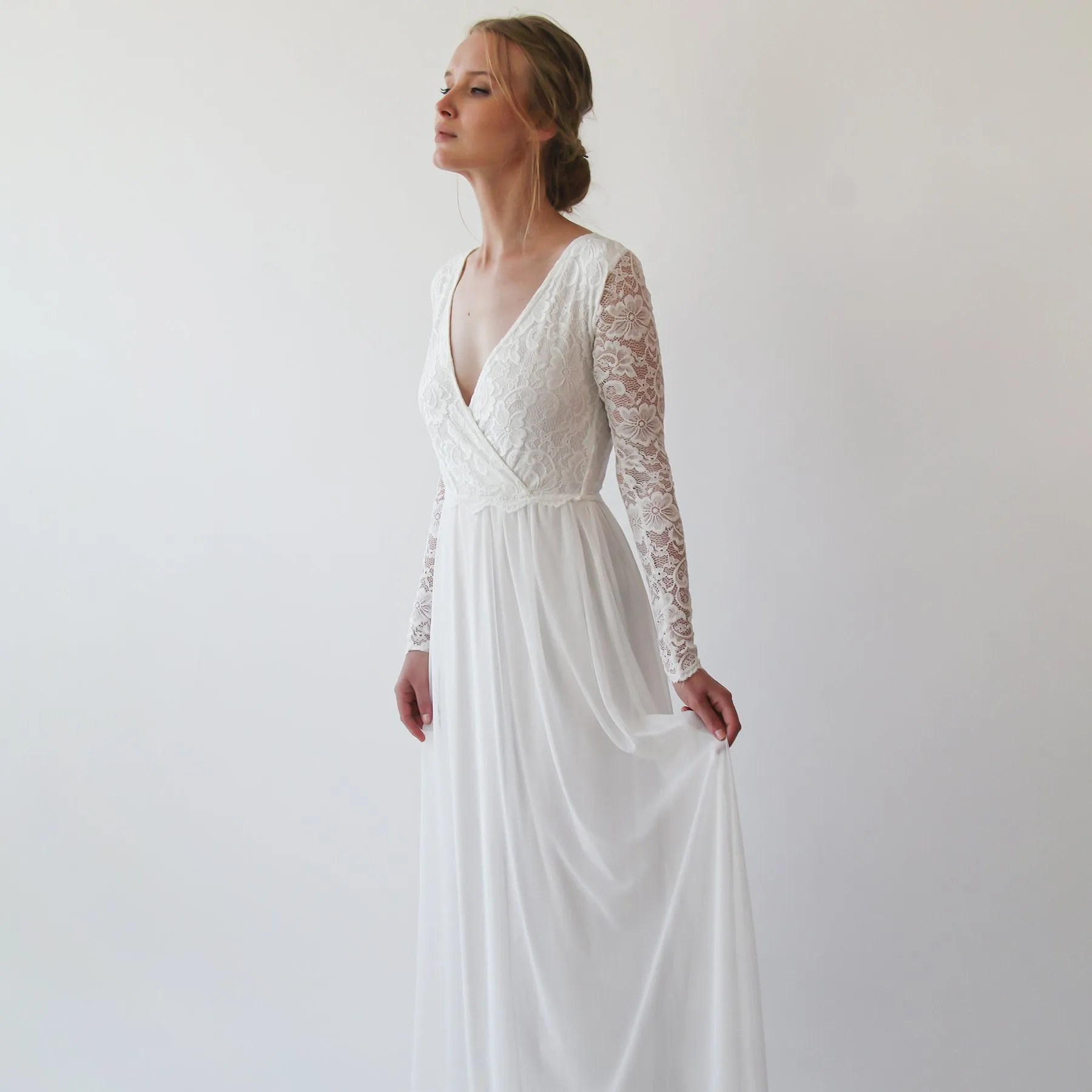 Dress with chiffon mesh #1256
