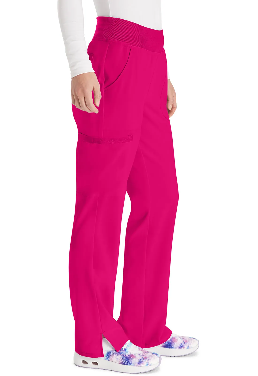 EDS Essentials DK005 Natural Rise Tapered Leg Pull-On Pants Hot Pink