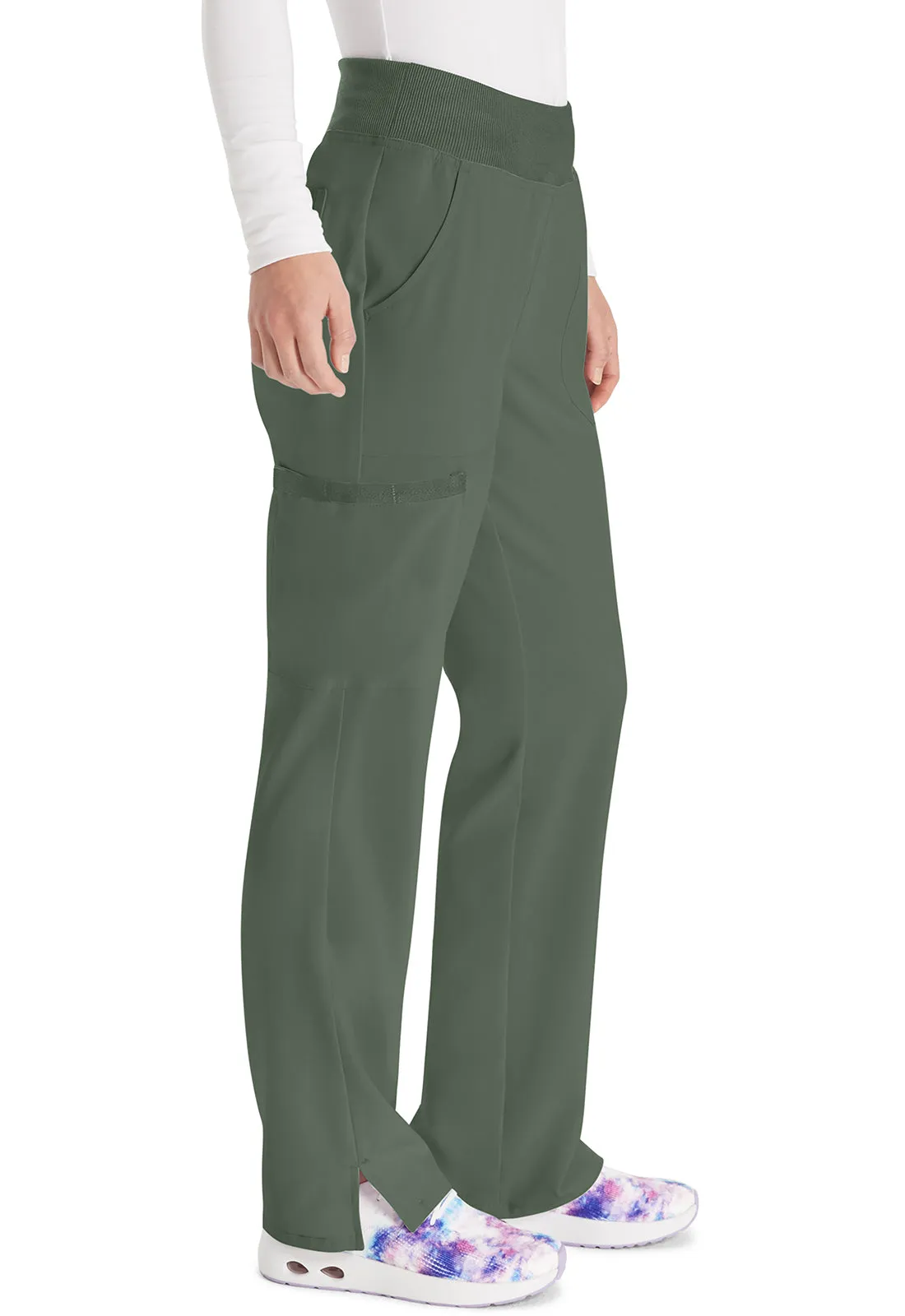 EDS Essentials DK005 Natural Rise Tapered Leg Pull-On Pants Olive