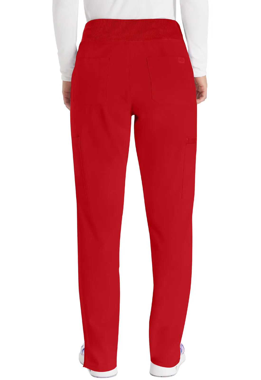 EDS Essentials DK005 Natural Rise Tapered Leg Pull-On Pants Red