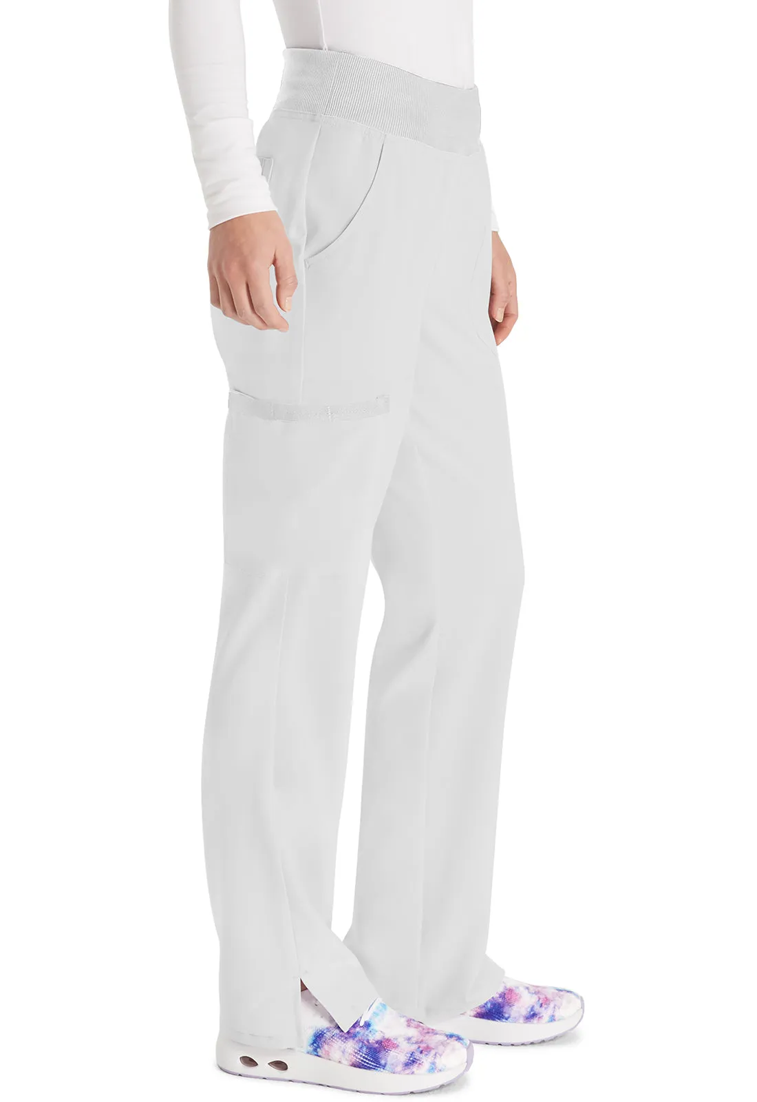 EDS Essentials DK005 Natural Rise Tapered Leg Pull-On Pants White