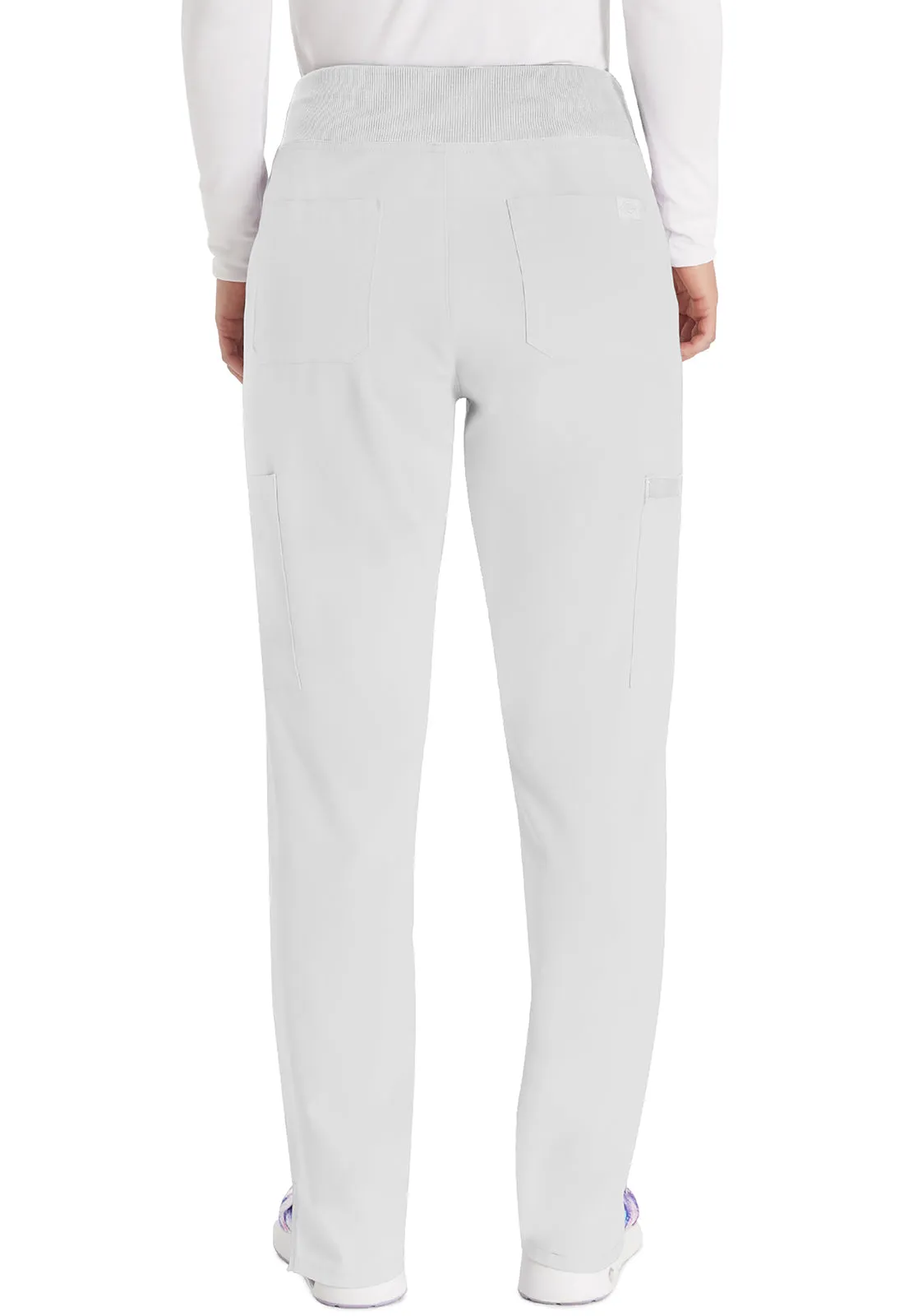 EDS Essentials DK005 Natural Rise Tapered Leg Pull-On Pants White