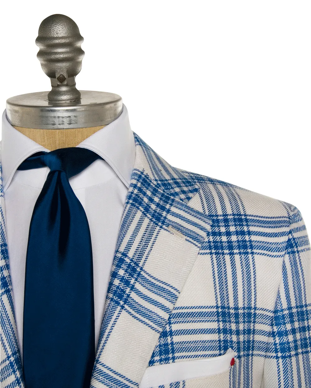 Electric Blue and White Plaid Sportcoat