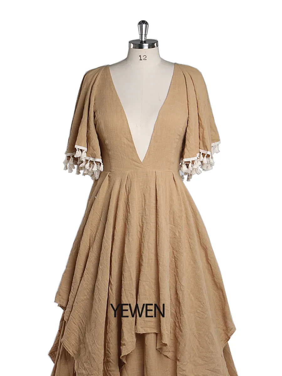 Elegant Cotton Maternity Dresses for Photo Shoot V Neck Photography Maxi Dress YEWEN Plus Size YW220415