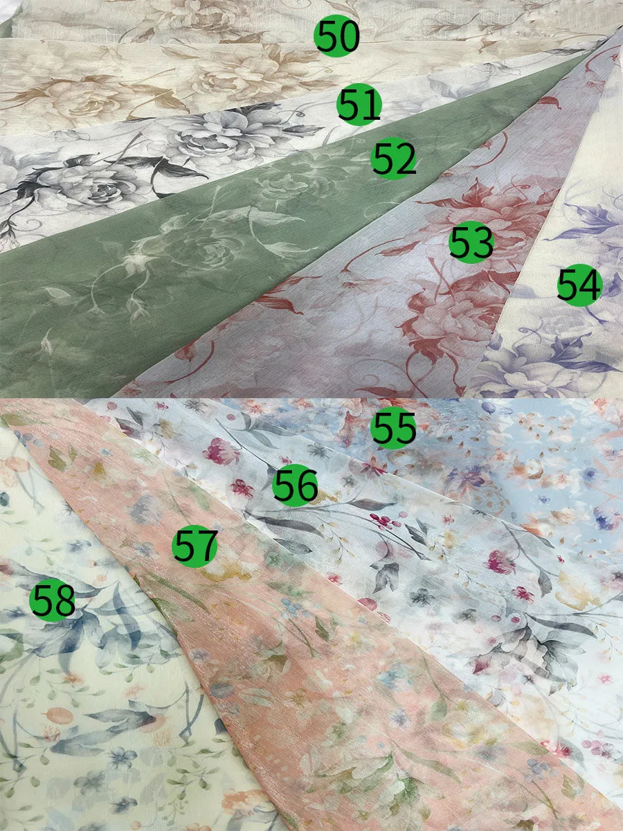 Elegant Printing Chiffon Boho Dress for Photo Shoot Elastic Waist Maxi Dress YD22107-2