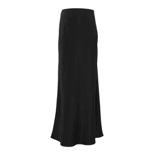 Elegant Satin Black Trumpet Skirts Boutique Fashion High Waist Skirts for Women Office Long Skirt All Seasons