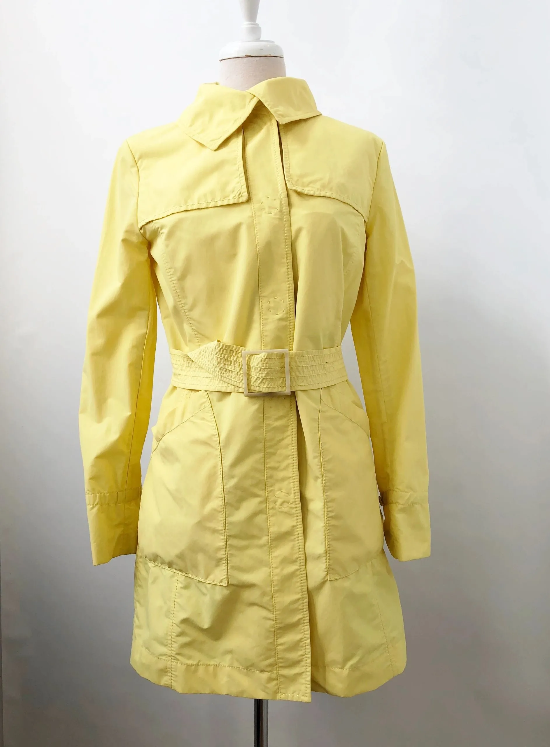 Elie Tahari Yellow Trench Coat Size S