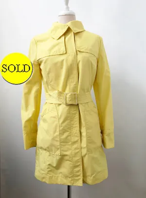 Elie Tahari Yellow Trench Coat Size S