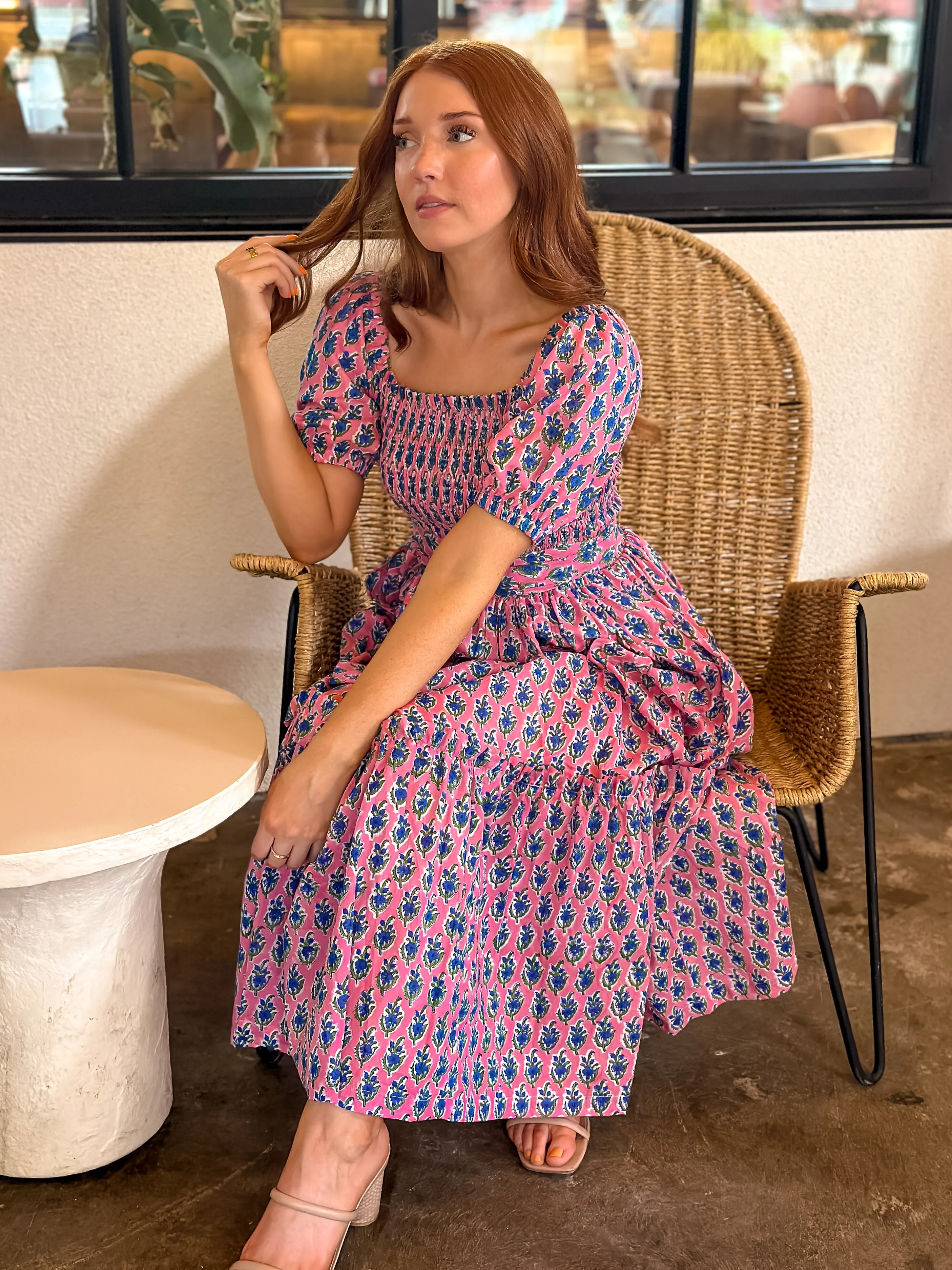 Emma Maxi Dress- Pink Blue Bonnet