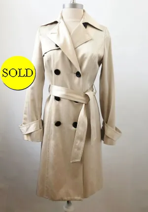 Etcetera Ivory Satin Trench Coat Size 2