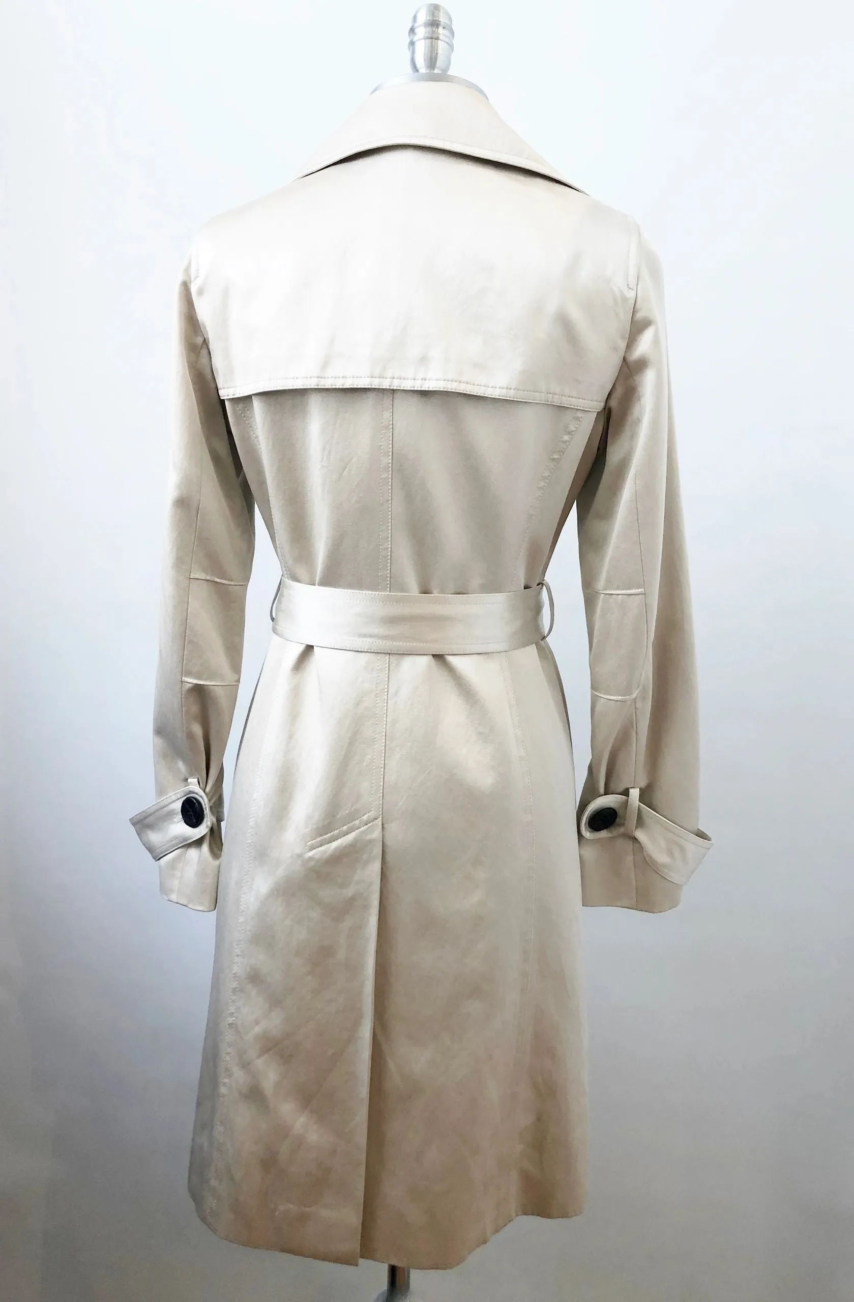 Etcetera Ivory Satin Trench Coat Size 2