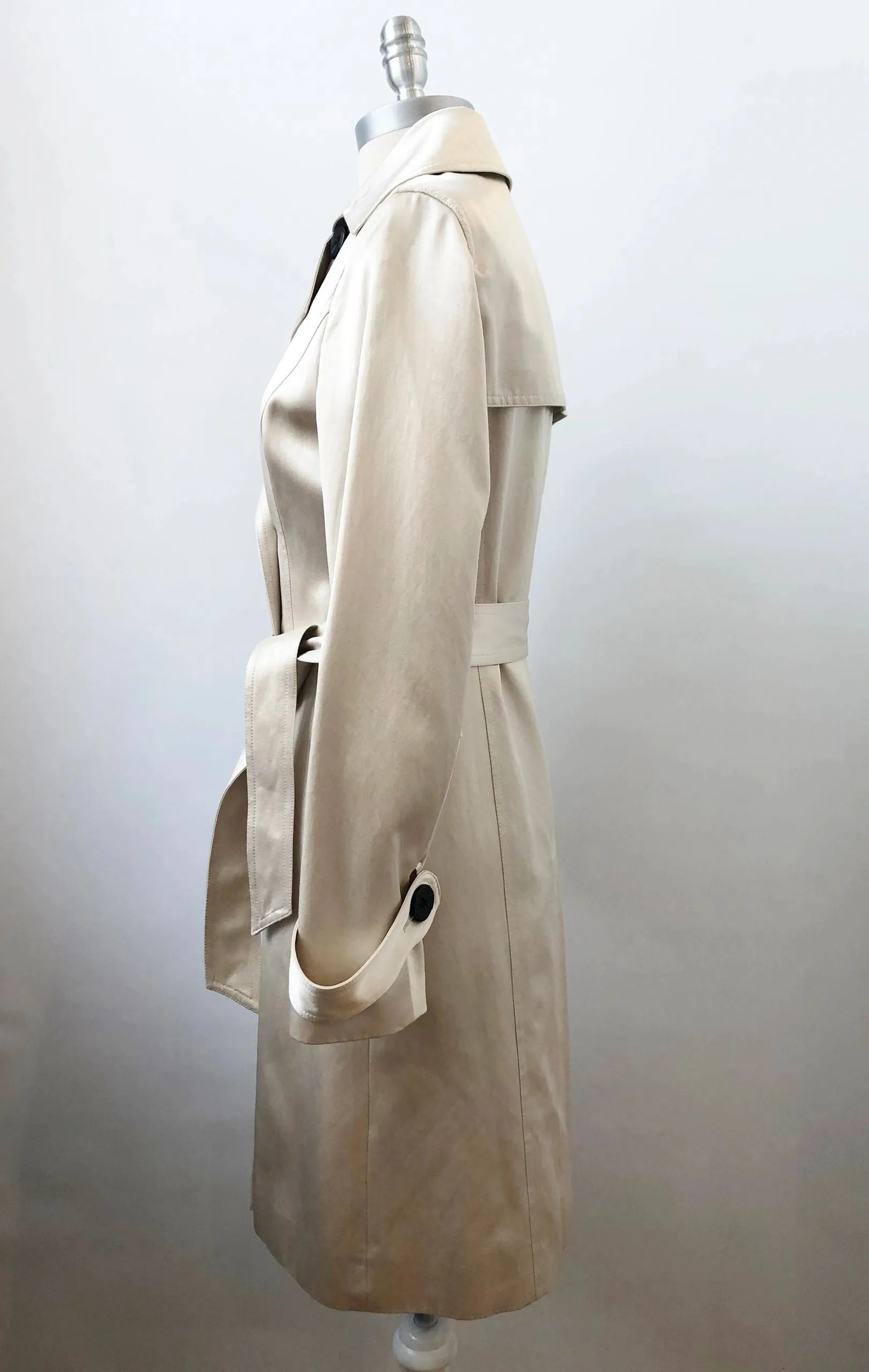 Etcetera Ivory Satin Trench Coat Size 2