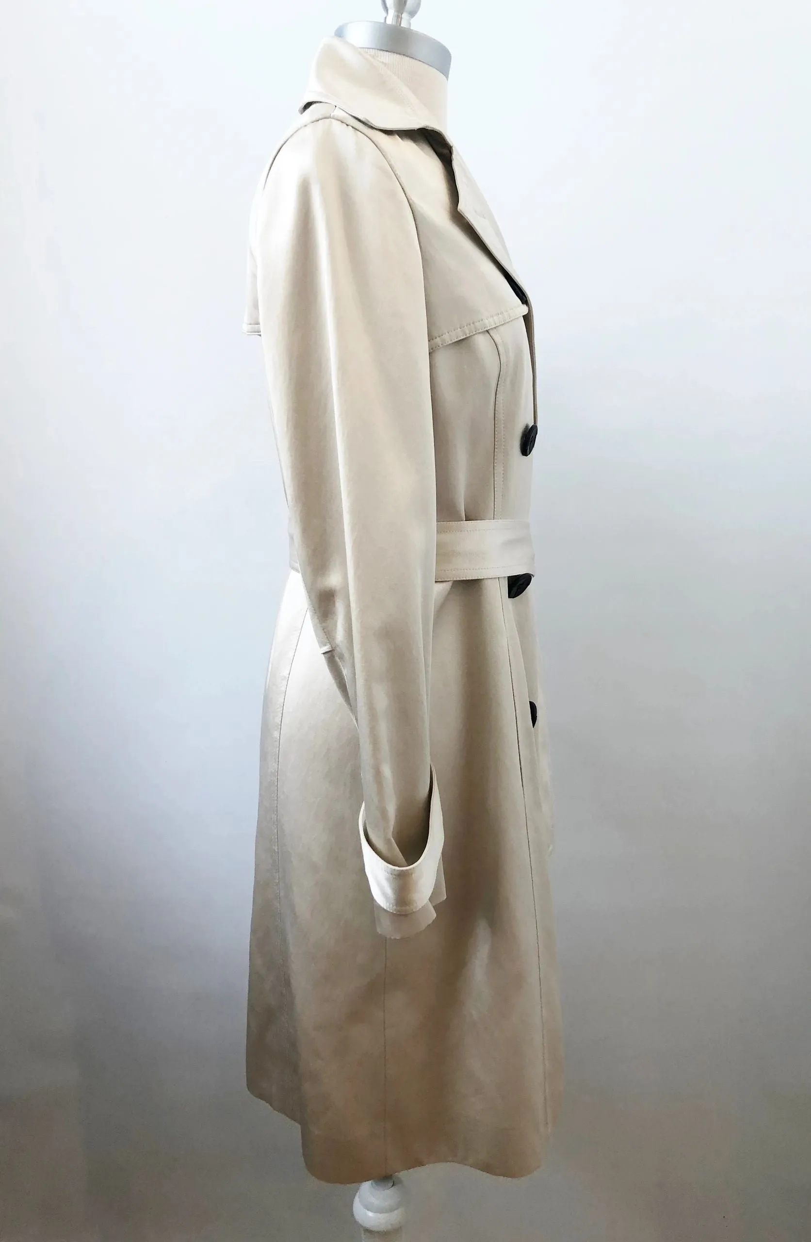 Etcetera Ivory Satin Trench Coat Size 2