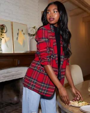 Eve Pocketed Plaid Blazer