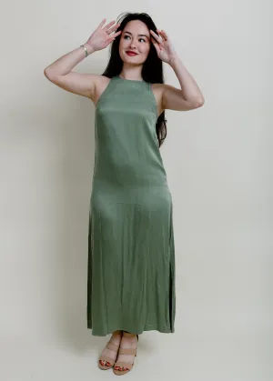 Evergreen Twist Slip Dress - Matcha