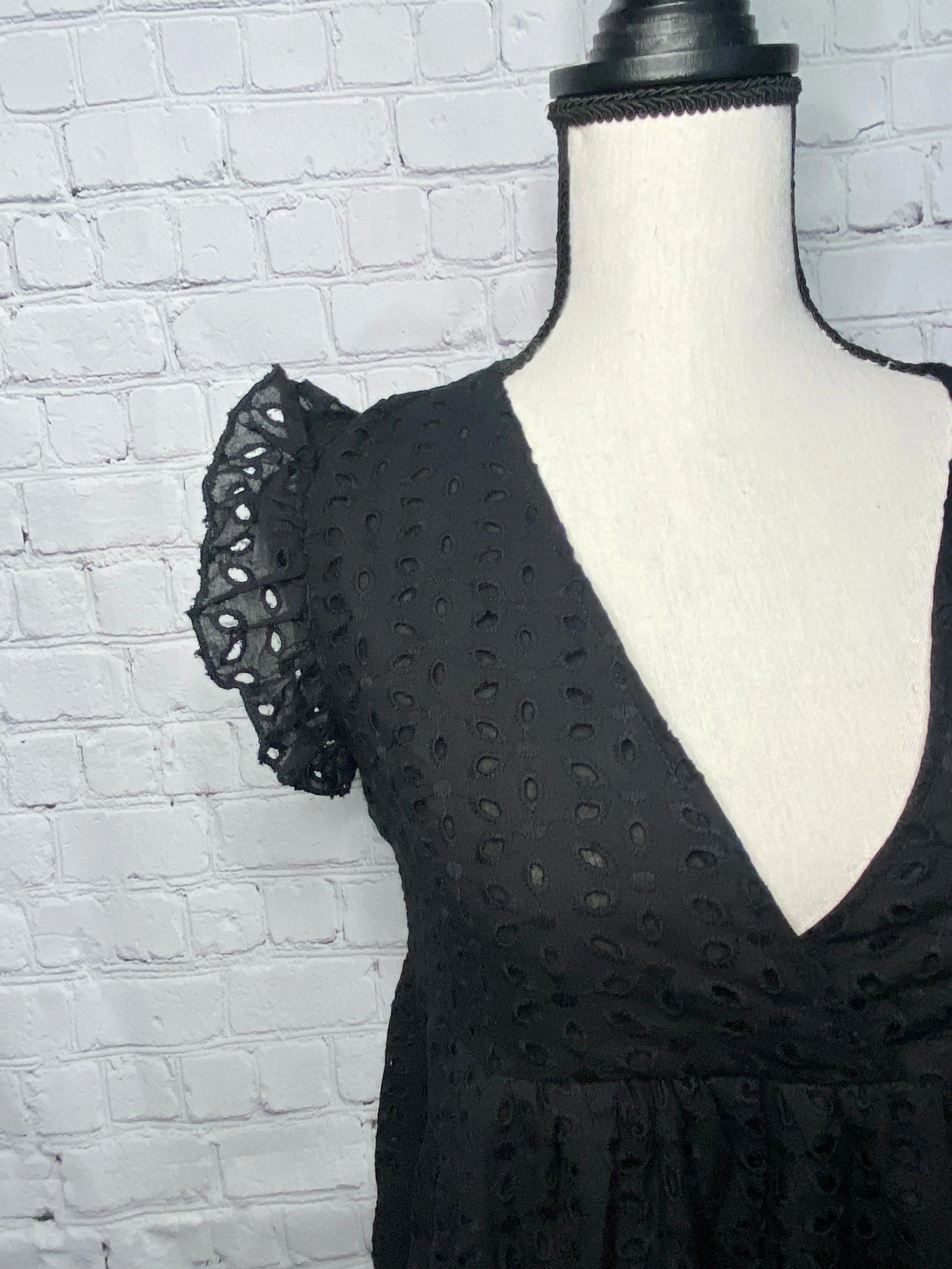 Eyelet To Be Subtle Black Dress