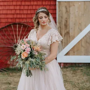 Fairy Blush Drap Dress #1293