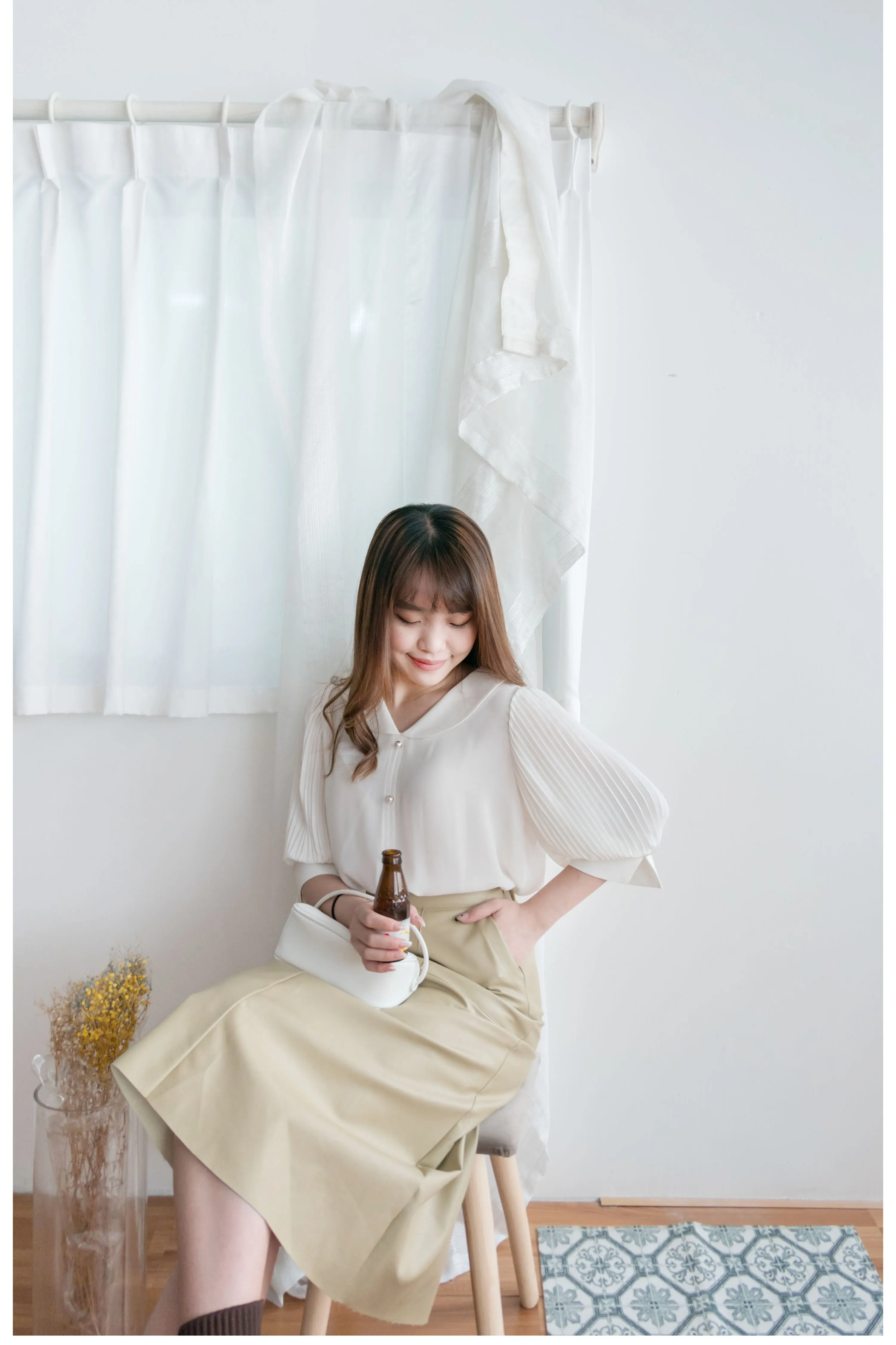 Faux Leather 簡約皮感雙口袋半身裙, Skirt/ SK8646