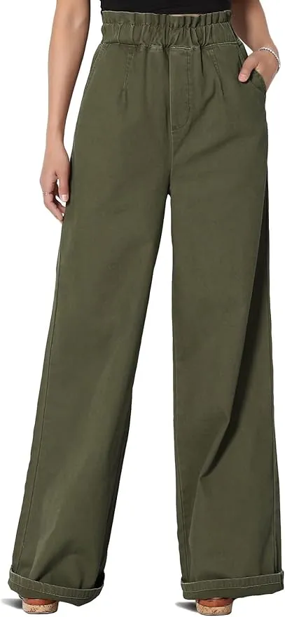 Feel Good Paperbag Waist Pants, Dark Olive NEW!