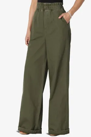 Feel Good Paperbag Waist Pants, Dark Olive NEW!