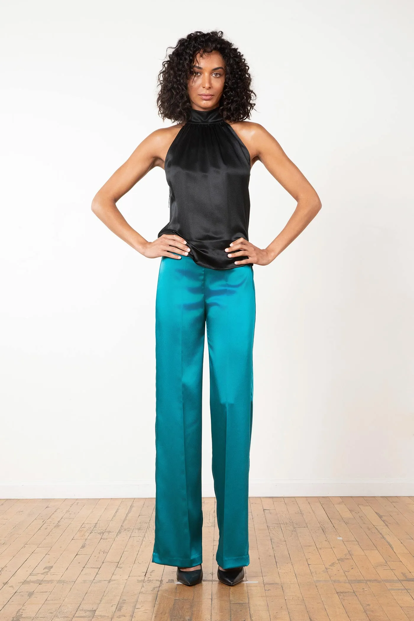 FLAVIA Satin Teal