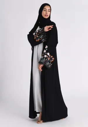 Floral Bloom Sleeves Kimono Abaya (Premium)